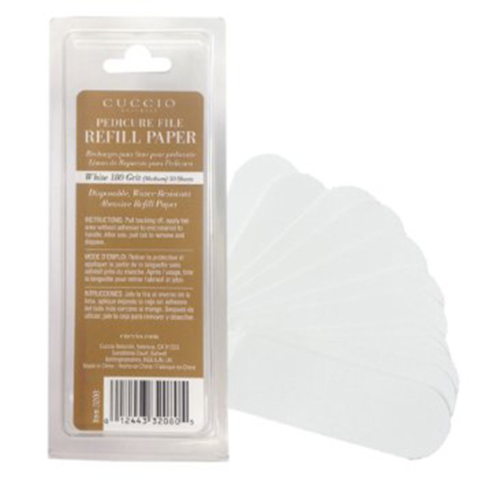 CUCCIO PEDICURE FILE WHITE 180 GRIT REFILL (50)
